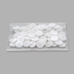 Пуговицы 2 прокола 24L (15мм), пластик (Wht-01 белый), 72 шт, CN 2807