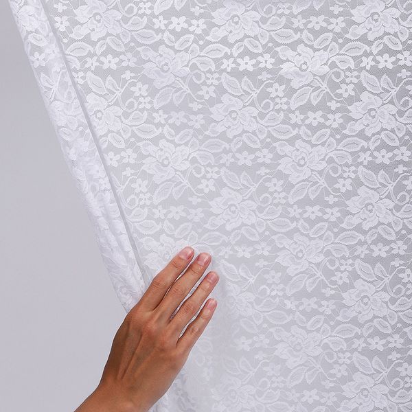 Ткань кружевная (гипюр стрейч) 90 г/м², 150 см / 35 метров, TBY.M0064 цв.белый