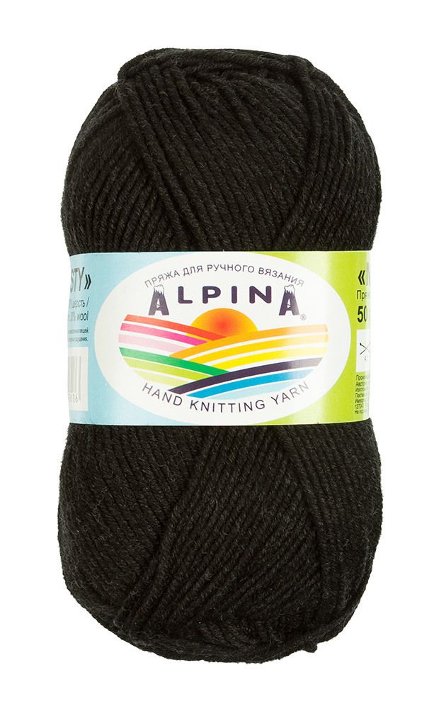 Пряжа Alpina Misty / уп.10 мот. по 50г, 105м, 02 черный