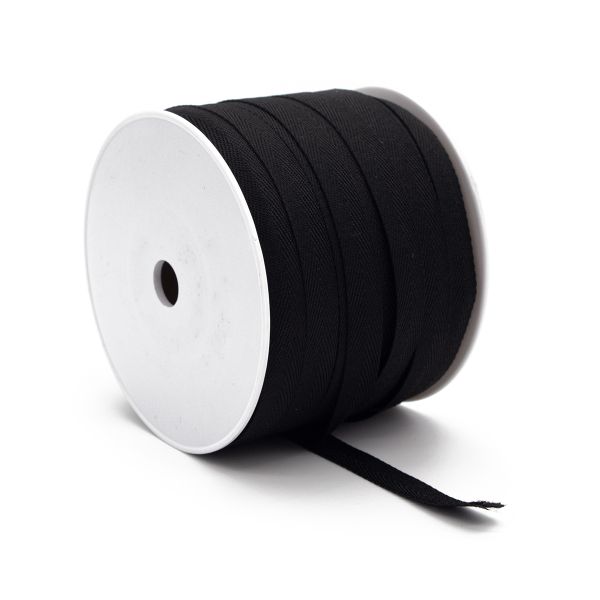 Тесьма (лента) киперная п/э 13 мм / 100 метров, 04 черный