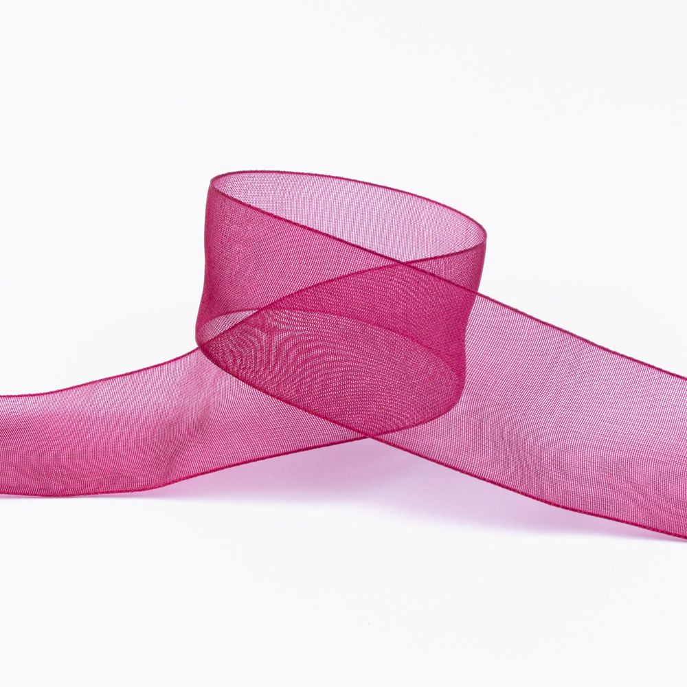 Лента капроновая (органза) 25.0 мм / 22.8±1 метра, 041 т.бордовый, Blitz OR-25