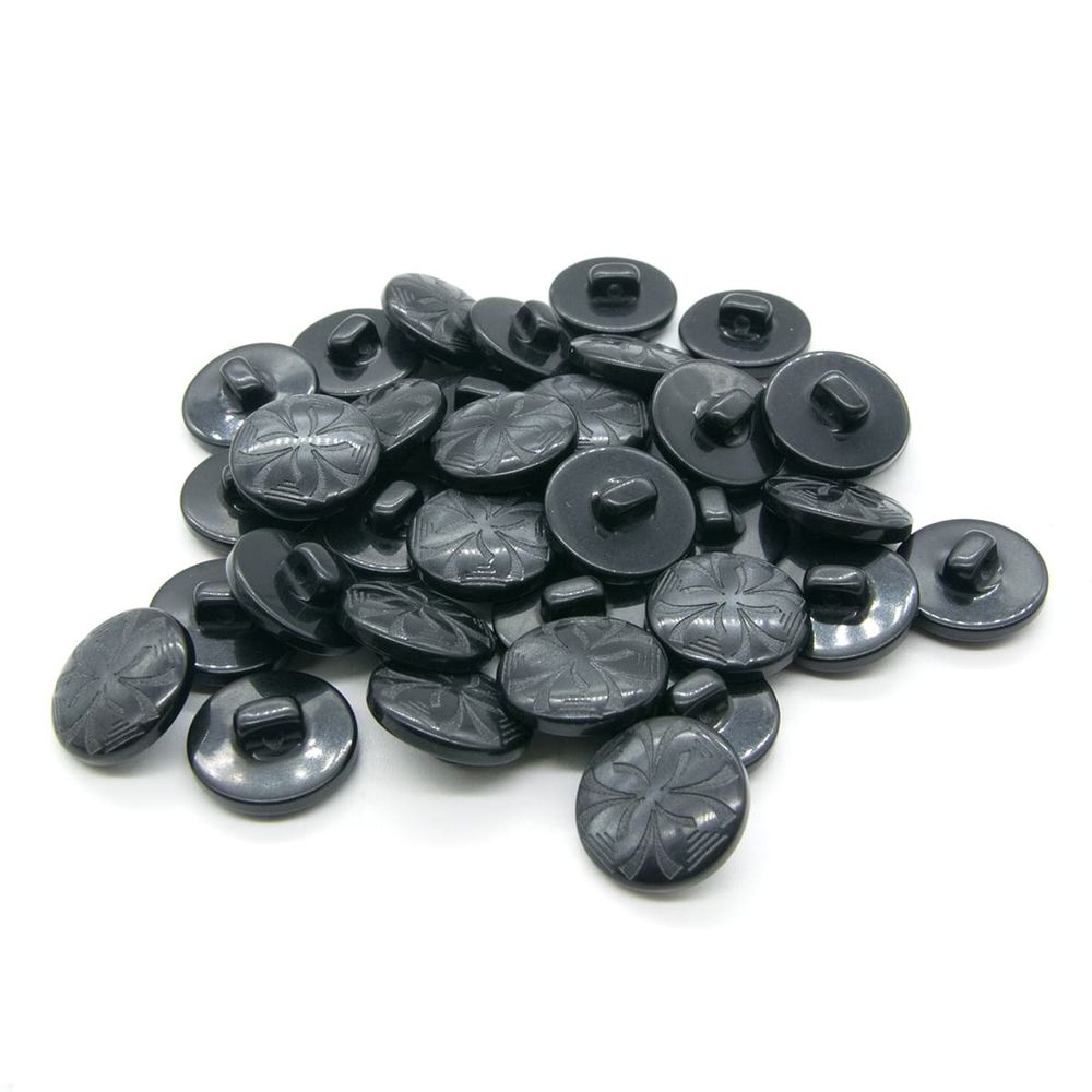 Пуговицы на ножке 24L (Black (черный)), 36 шт /TOS/