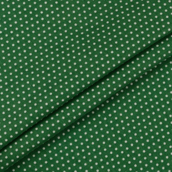 Ткань для пэчворка Peppy Бабушкин сундучок, отрез 50х55 см, 140 г/м², БС-23 кр.горох я.зеленый, Peppy