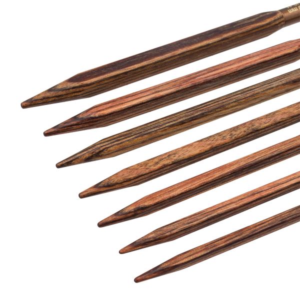 Набор съемных спиц Knit Pro Ginger Cubics, 13см, 7пар (4-8мм), ламинированная береза