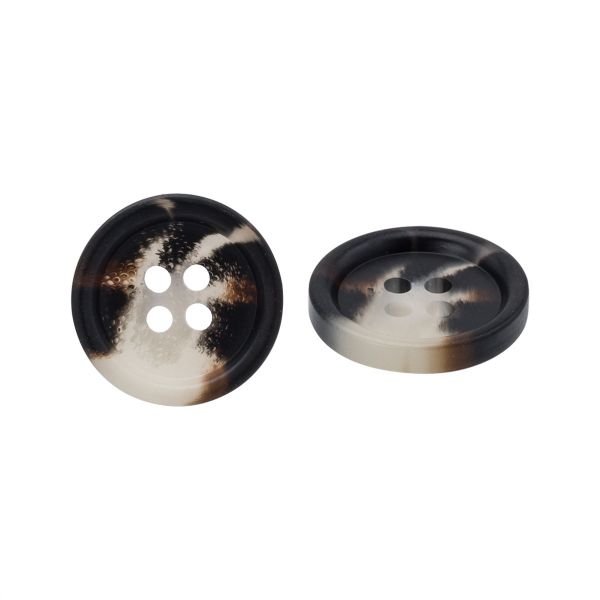 Пуговица 4 прокола 28L = 18 мм, пластик, col.C черный, CN2867, 72 шт