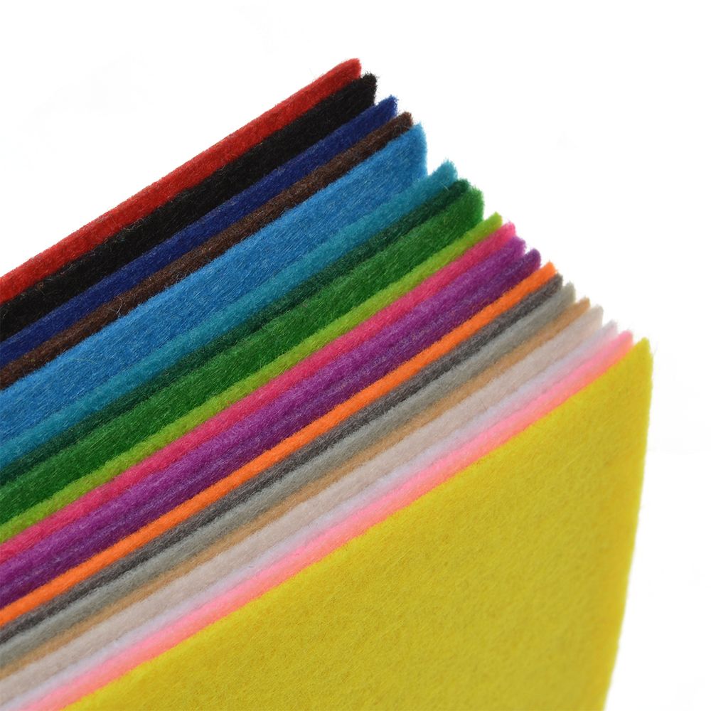 Фетр листовой жесткий 1.0 мм 20х30 см, HA3, уп. 20 листов, цв. ассорти