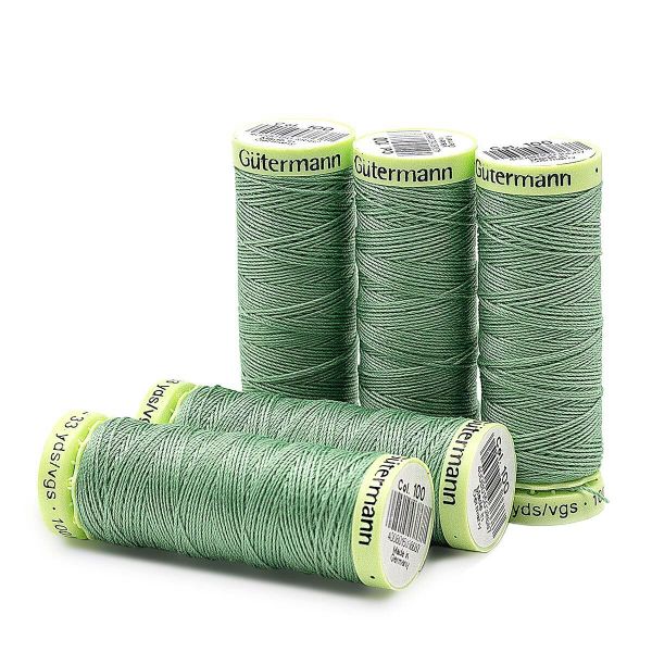 Нитки отделочные Gutermann Top Stitch, 30м, 100 пастельно серо-зеленый, 5 катушек