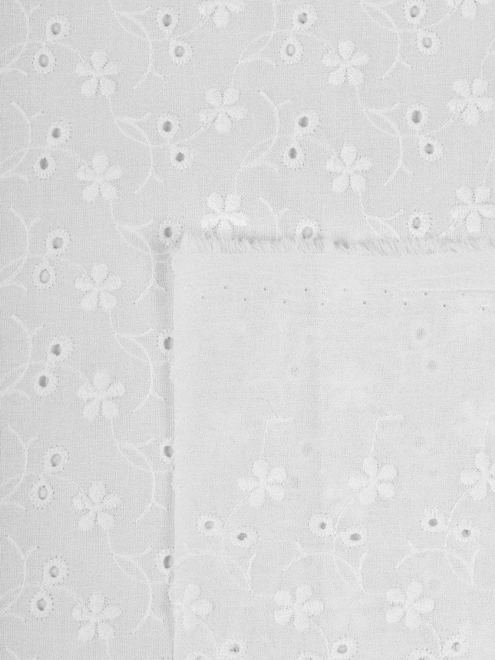 Ткань шитьё (прошва) 100 г/м², 150 см / 2 метра, TBY.Emb.8067.1.2, цв.01 белый