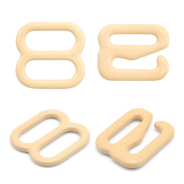 Набор крючки + регуляторы для бюстгальтеров металл 8.0 мм, (12 крюч., 6 регул.), телесный