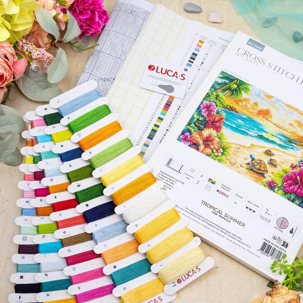 Набор для вышивания нитками Luca-S, Тропическое лето, 43х29см