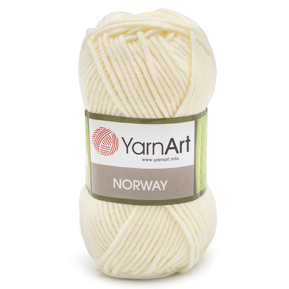 Пряжа YarnArt (ЯрнАрт) Norway / уп.5 мот. по 100 г, 105м, 851 молочный