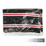 Подвяз (довяз) трикотажный 14.0х100 см, черный с белыми и красной полосами, двухслойный, 100% п/э, 5 штук