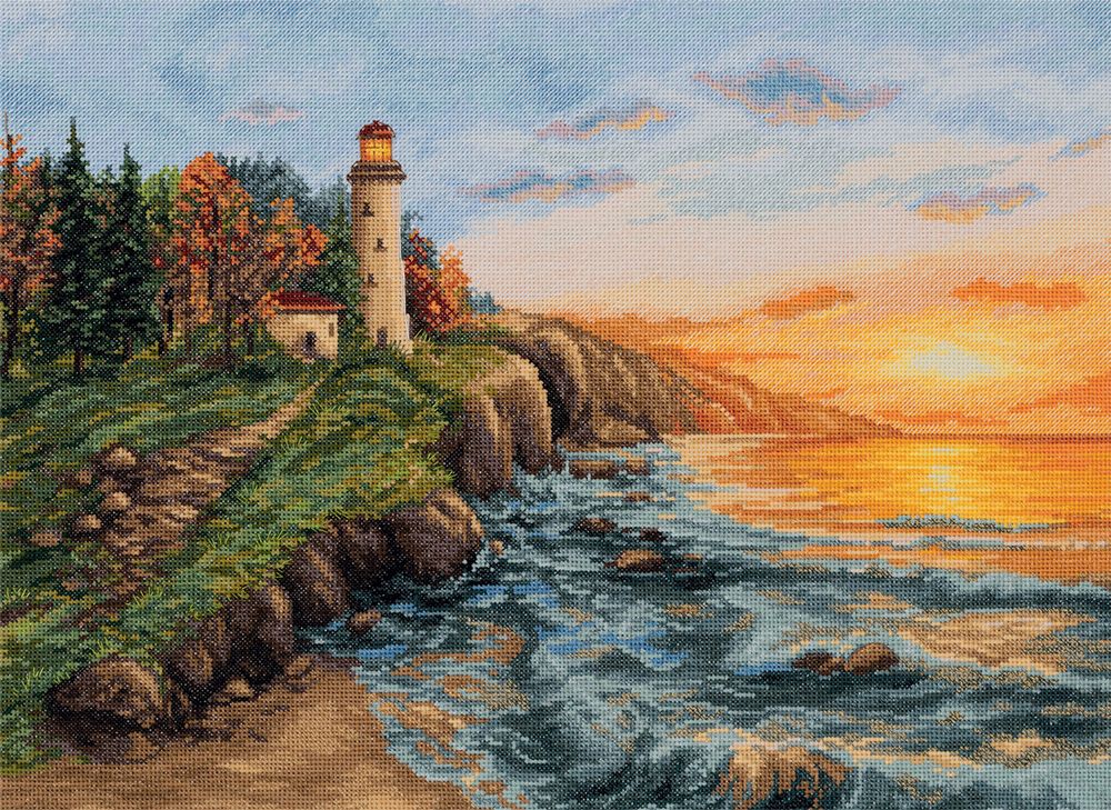 Набор для вышивания нитками Panna, Золотая серия. На берегу, 29х40 см