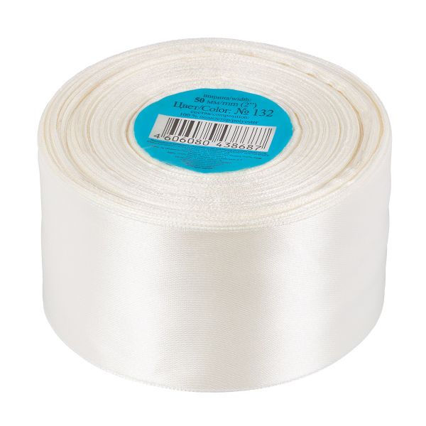 Лента атласная 1-сторонняя 50.0 мм / 33±2 метра, 132 небесно-голубой, Gamma