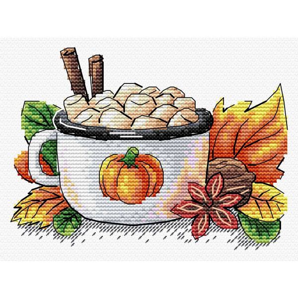 Набор для вышивания нитками МП Студия, Тыквенный латте 11х15 см