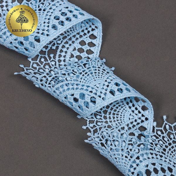 Кружево гипюр (плетёное) 55 мм / 13.71 метров, TBY.SUN.01, цв.F183 голубой