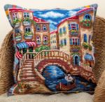 Набор для вышивания нитками Panna, Подушка Венеция, 40х40 см