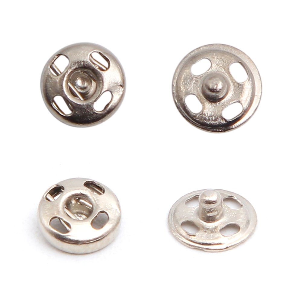 Кнопка пришивная металл ⌀5.0 мм, серебро/никель, 12 шт, Pony