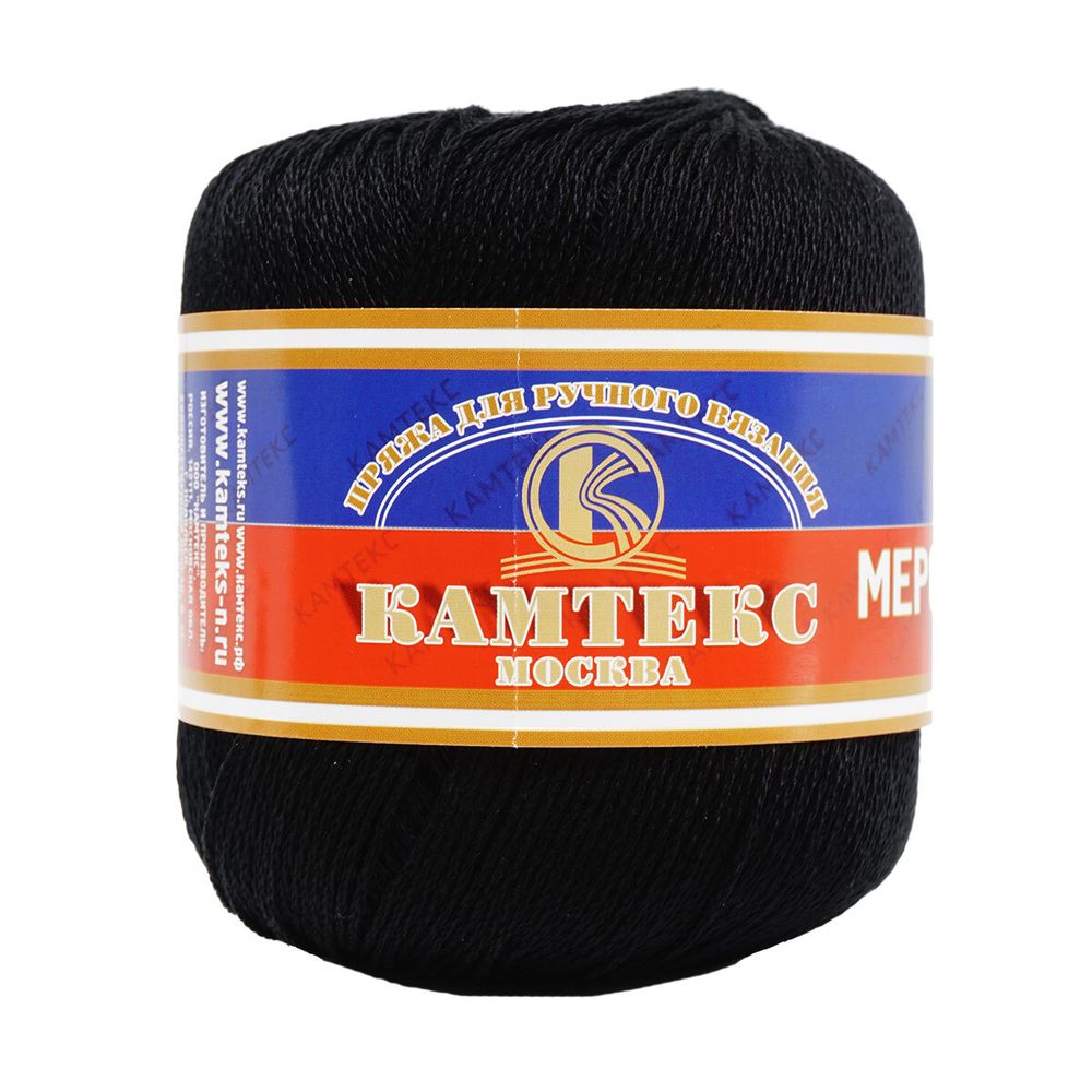 Пряжа Камтекс Мерсеризованный хлопок / уп.10 мот. по 50 г, 200 м, 003 черный
