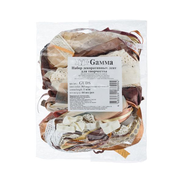 Набор декоративных лент для творчества GUDS 64 штх1 м, 3 коричнево-кремовый, Gamma GUDS