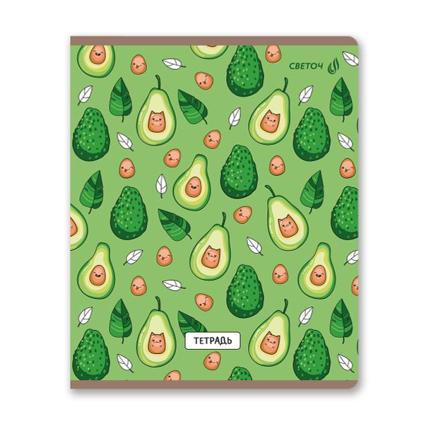 Тетрадь ученическая общая, выборочный лак, A5 80 л. на скобе 65 г/м², белизна 100% 5 шт клетка, 01526 Мяугли, Светоч Т81