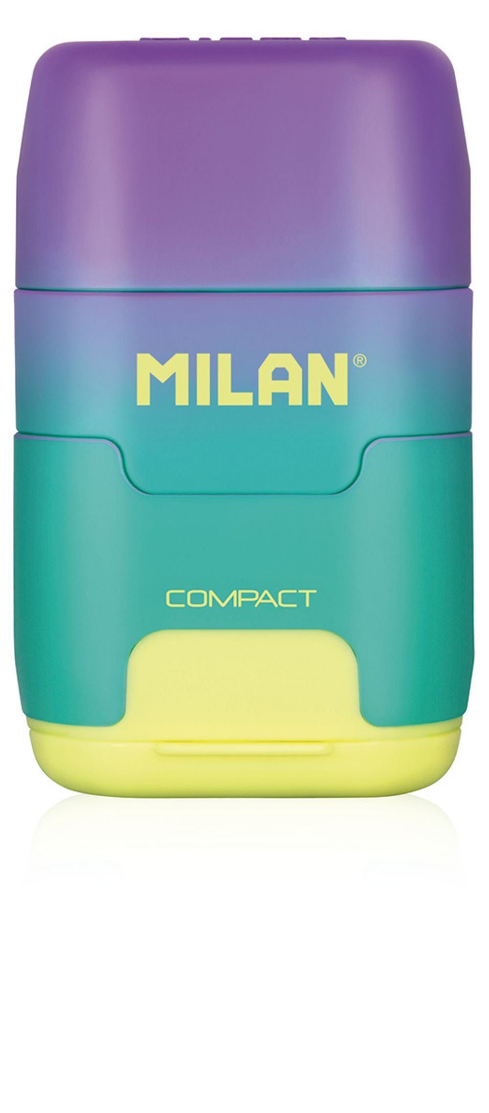 Точилка пластиковая COMPACT Sunset в блистере, бирюзово-желтый BYM10424, Milan