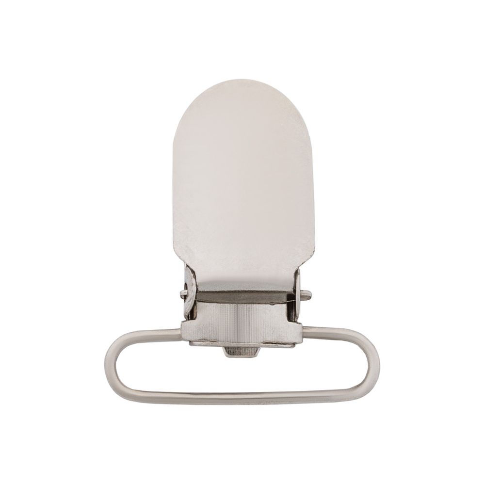 Клипса для подтяжек гладкая 30.0 мм, сталь (никель), 20 шт