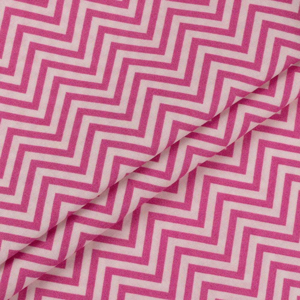 Ткань для пэчворка Peppy Бабушкин сундучок, рулон 112 см / 5 метров, БС-26 зигзаг я.розовый, Peppy