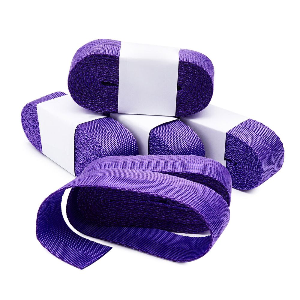 Стропа (ременная лента) 25 мм / 5х2.5 метра, толщ. 1.0 мм, [15.1 г/пог.м], 100% п/п, 19 фиолетовый