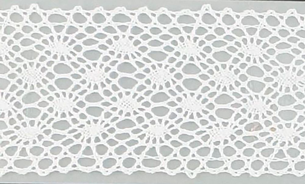 Кружево вязаное (тесьма) 30 мм, белый, 30 метров, IEMESA, 111978
