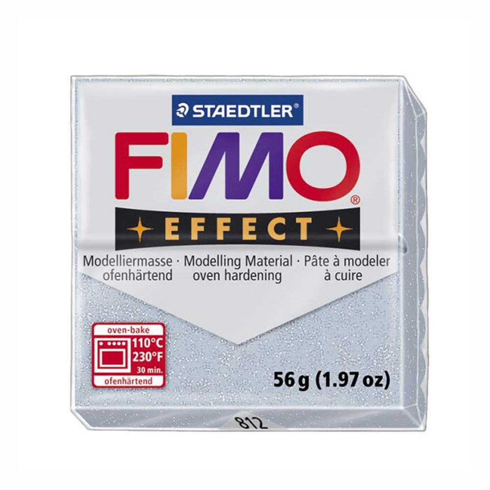 Полимерная глина Fimo Effect 57 г, 8020-812 серебряный с блестками