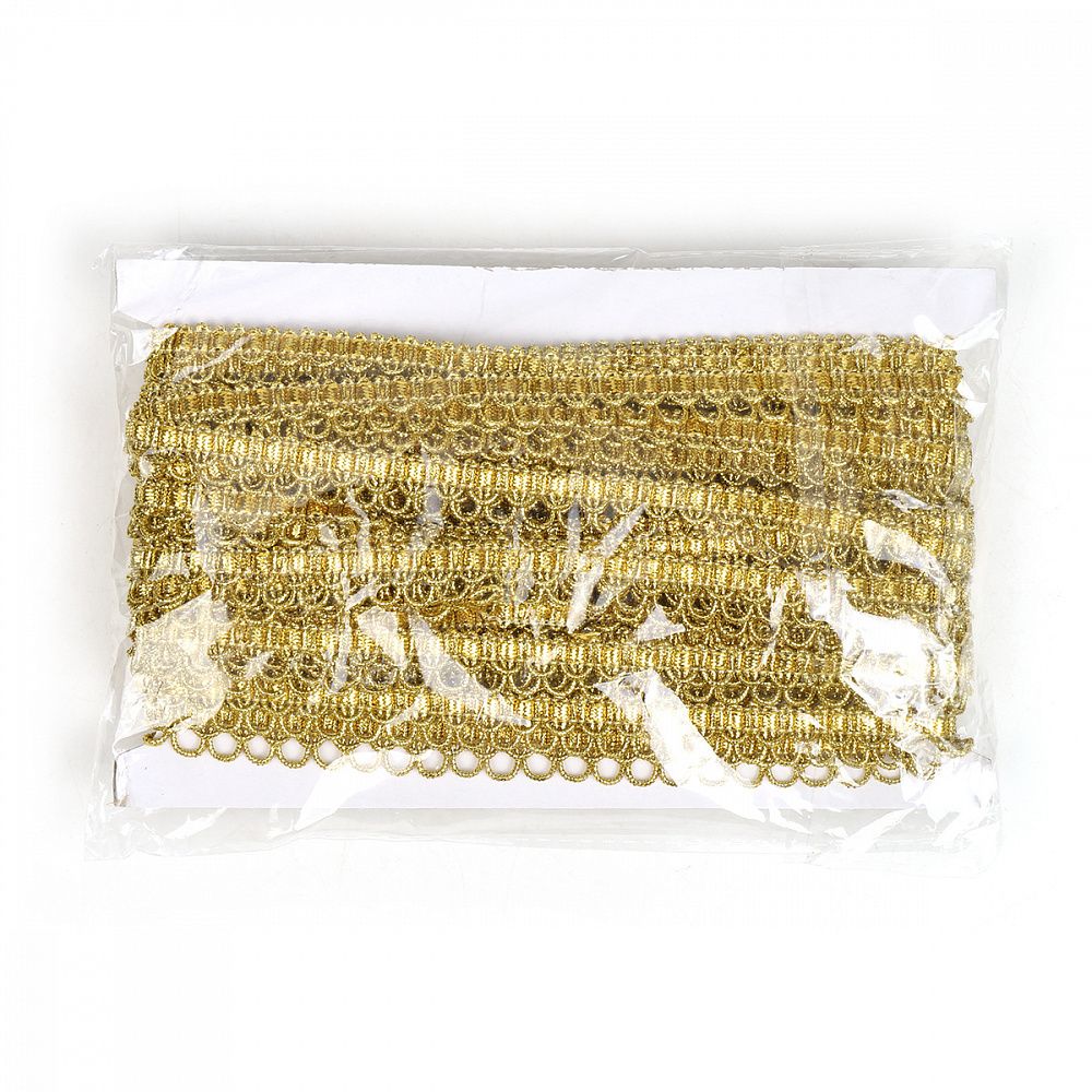 Тесьма отделочная 12 мм, 9600 цв.золото уп.13.71м