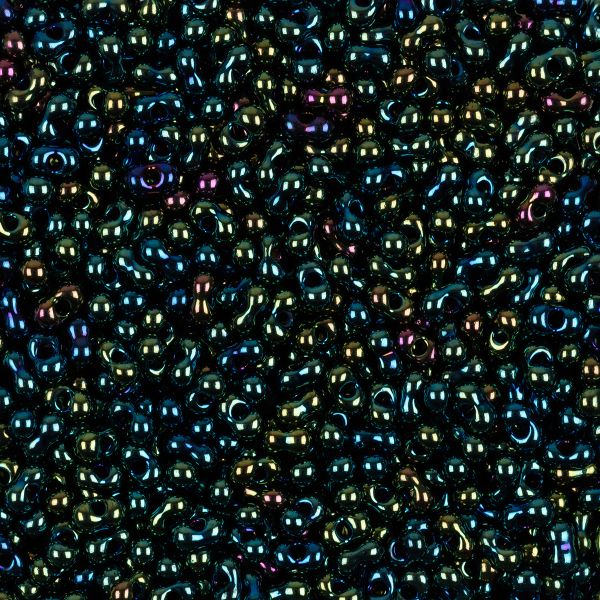 Бисер Preciosa Farfalle 2х4 мм, 50 г, 59155 зелёный/меланж, 321-90001