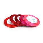 Лента атласная 1-сторонняя 6.0 мм / 5 шт по 22.5±1 метра, набор Оттенки красного, Magic4Hobby