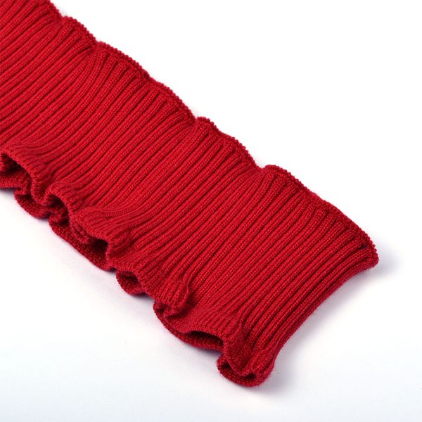 Подвяз (довяз) трикотажный с рюшами 6.0х80 см, красный, 100% п/э, 5 штук