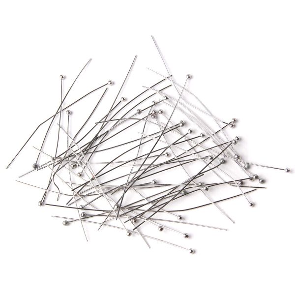 Штифты с шариком 5см, 50 шт/упак, Astra&Craft (Никель), 4AR192