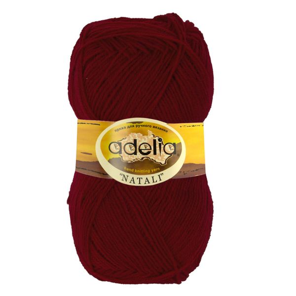 Пряжа Adelia Natali / уп.10 мот. по 50г, 300м, 07 бордовый