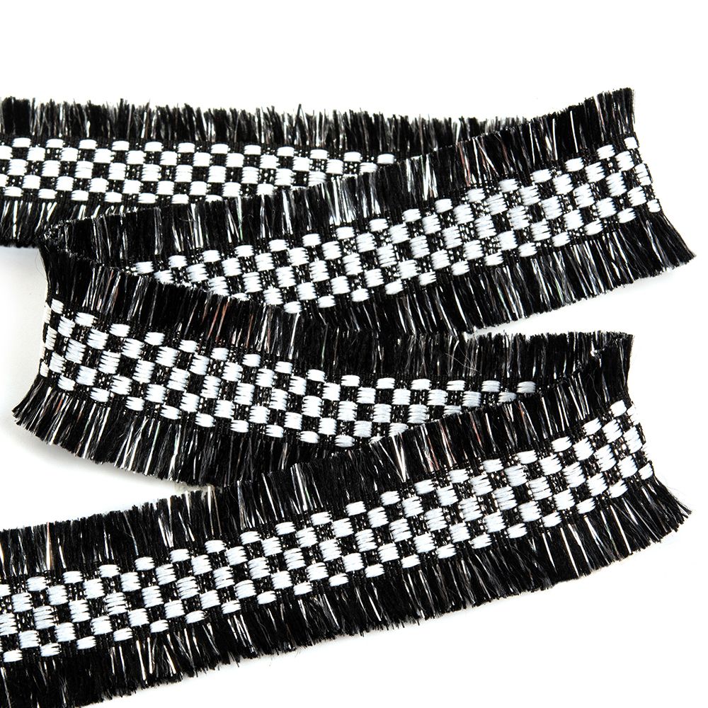 Тесьма в стиле шанель SH71 30 мм черный уп. 13,71м