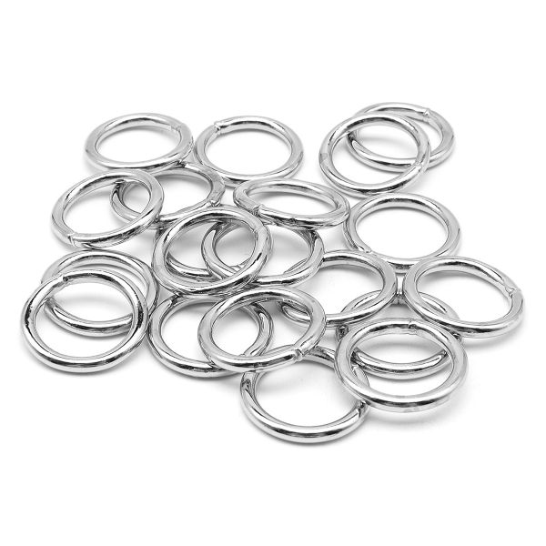 Кольцо сварное металл in ⌀15 мм (20 мм внешн.), никель, 20 шт