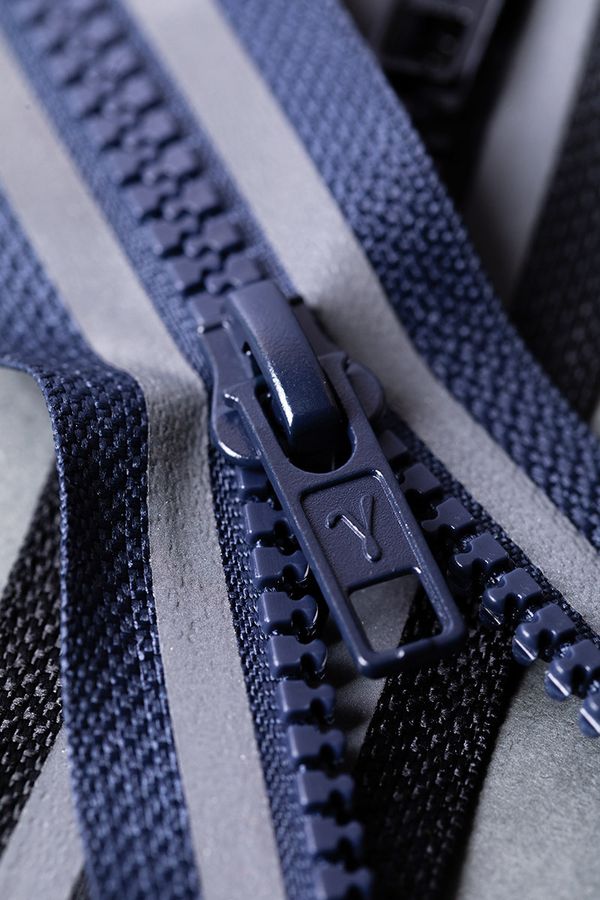 Молния трактор Т5 (5 мм) 1 зам., н/раз., 16 см, светоотражающая полоса, 002 черный, G3051S Gamma, 10 шт