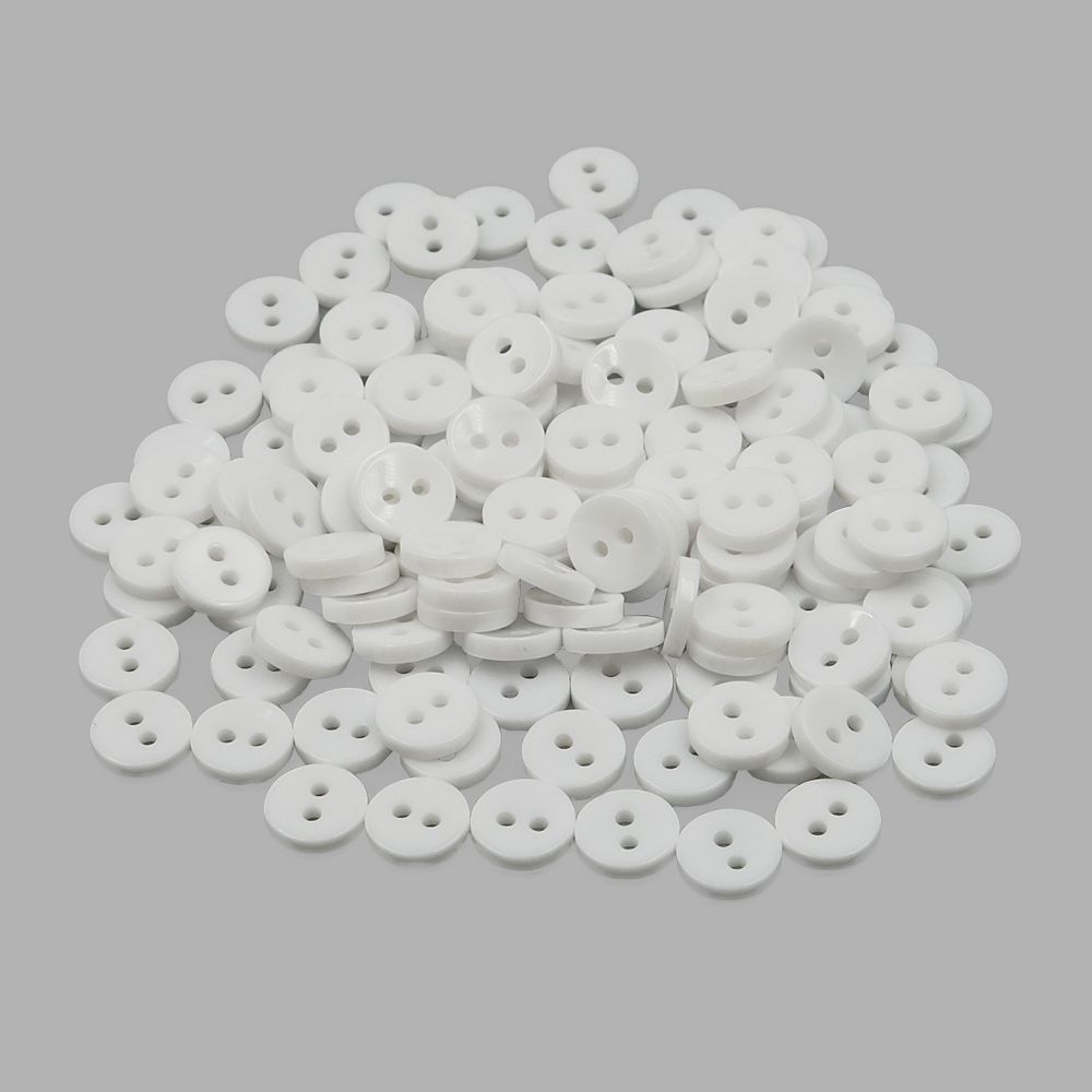 Пуговицы 2 прокола 14L, 9 мм, (White (белый)), NE74, 144 шт