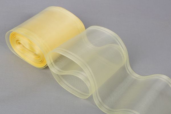 Лента капроновая (органза) для бантов 98-117.0 мм / 25±1 метров, желтый, Gamma C 3504