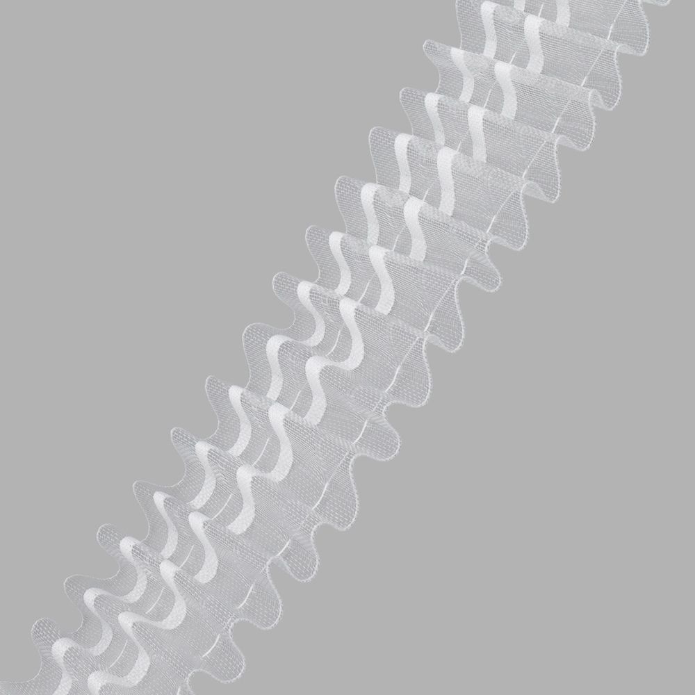 Лента (тесьма) шторная: сборка параллельная (1:2) 60 мм / 50 метров, (2 ряда петель + на трубу, 2 шнура), прозрачный, 606-О