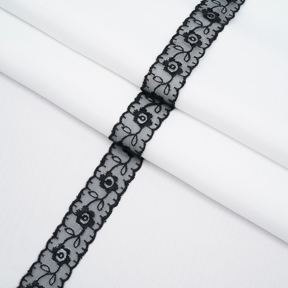 Кружево капроновое 22 мм / 13.71м 0574-1003, цв.черный