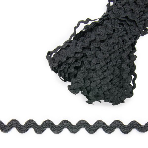 Тесьма вьюнчик 9 мм, 30м (черный), 30 м