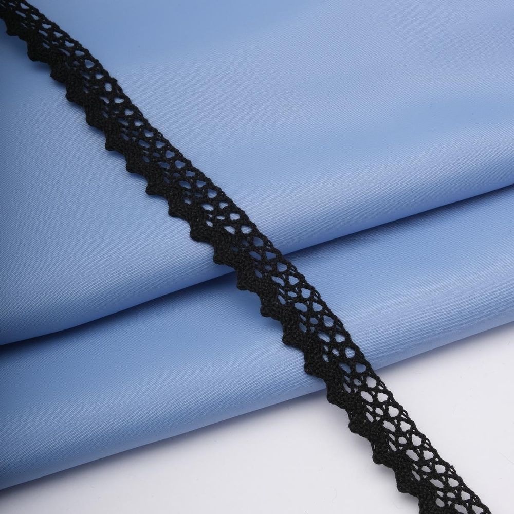 Кружево вязаное (тесьма) 16 мм / 25 метров, рис.16.01.078 (черный), С3749Г17