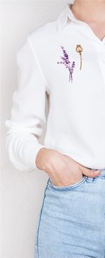 Набор для вышивания нитками Panna Живая картина JK-2283, Мак и лаванда, 5.5х12.5 см