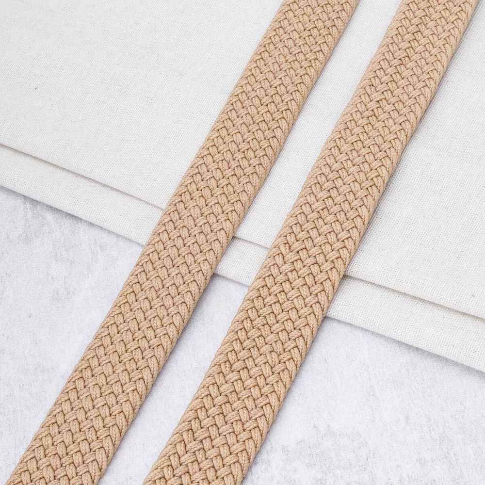 Стропа (ременная лента) 34 мм / 22.86 метра, [49.32 г/пог.м], плетеная эластичная, 08 бежевый, 3Al296