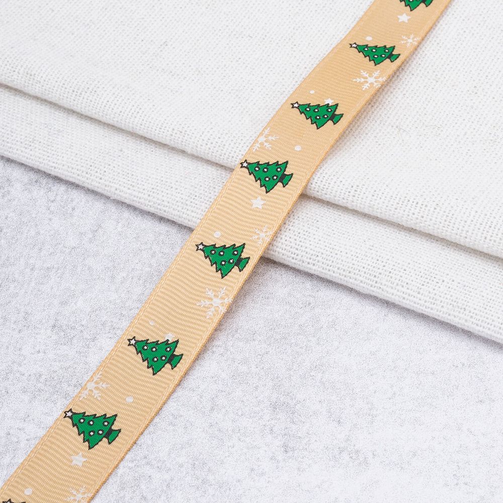 Лента репсовая (в рубчик) с рисунком 15.0 мм / 45.72 метра, НГ 15106, цв.золото, 24443