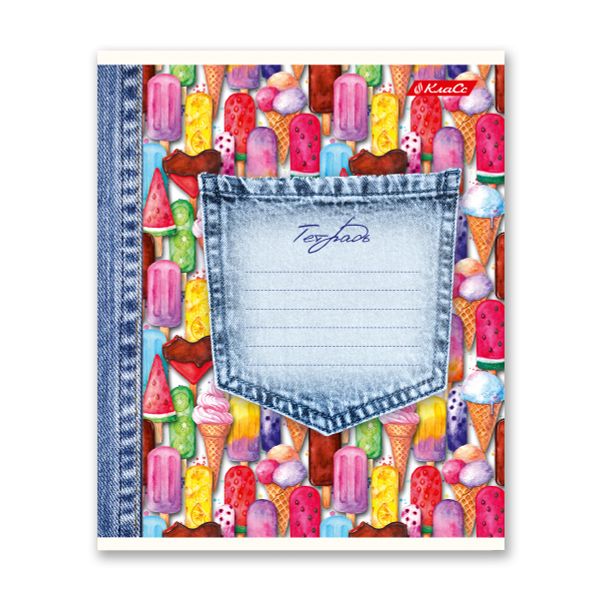 Тетрадь ученическая школьная A5+ 24 л. на скобе 65 г/м², белизна 100% 30 шт, клетка, 000374 Сладкоежка, Светоч 24ТСКд5_1_3_1